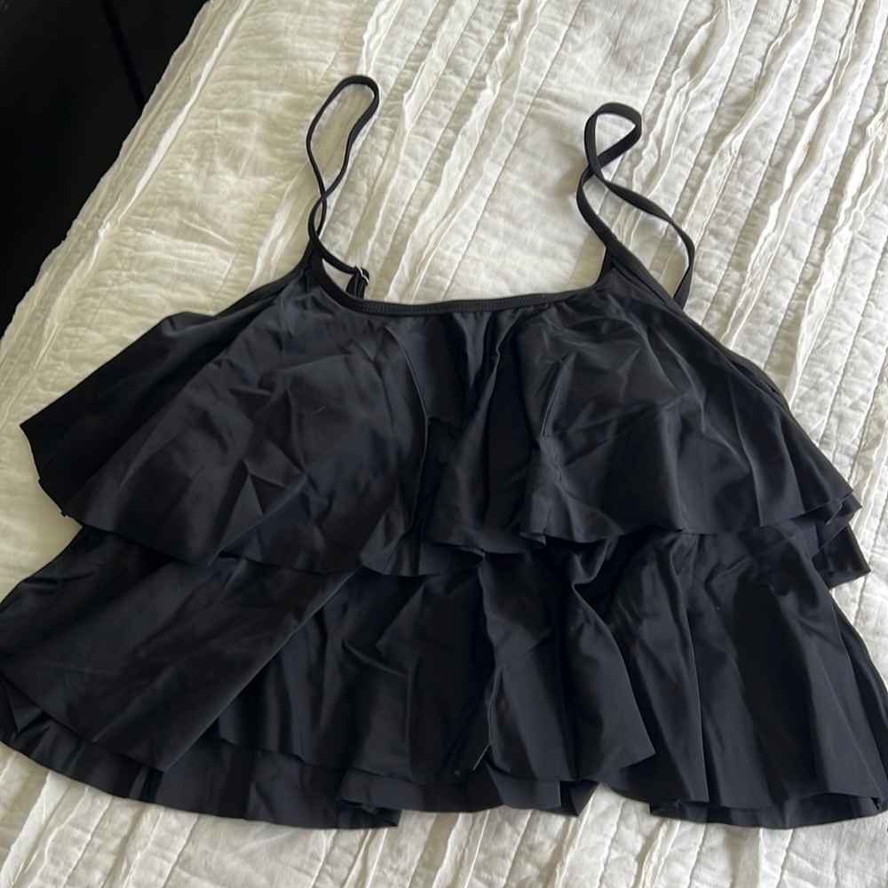 Beachsissi ruffled tankini top.